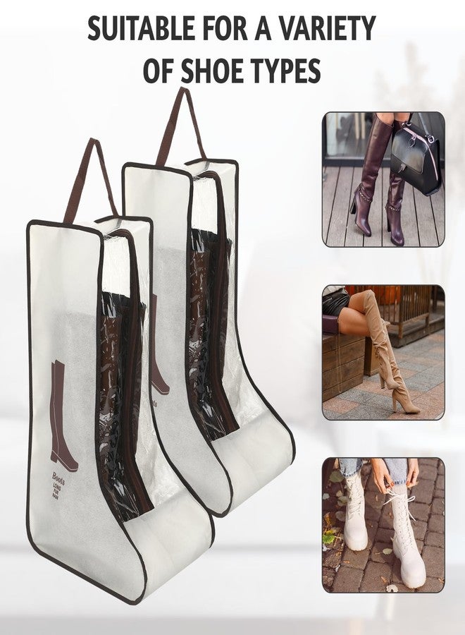 Hoohnnaa 2 Pcs Clear Boot Storage Bag,Plastic Tall Boot Bag,Shoe Bags for Travel,Clear Shoe Bags for Tall Boot Storage,Boot Bags for Cowboy Boots,Waterproof & Dustproof Boot Bags for Travel,Boot Bag Equestrian - Image 4